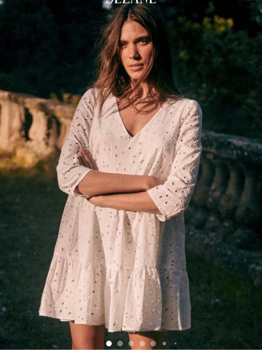 Sezane Aura Mini Dress in White Broderie Anglaise size 2 NWT NEW